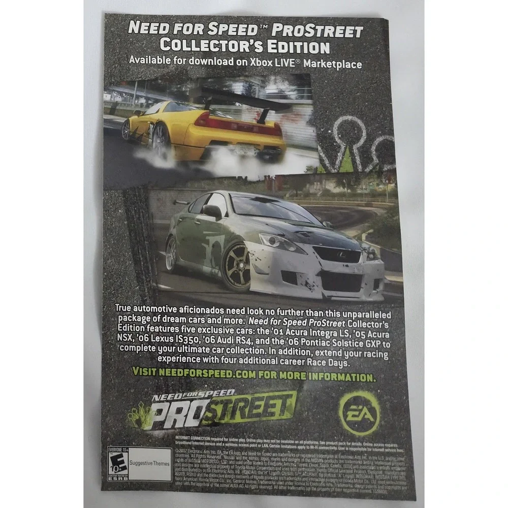 Need for‎ Speed ProStreet (Microsoft Xbox 360, 2007) Complete in Box CIB TESTED